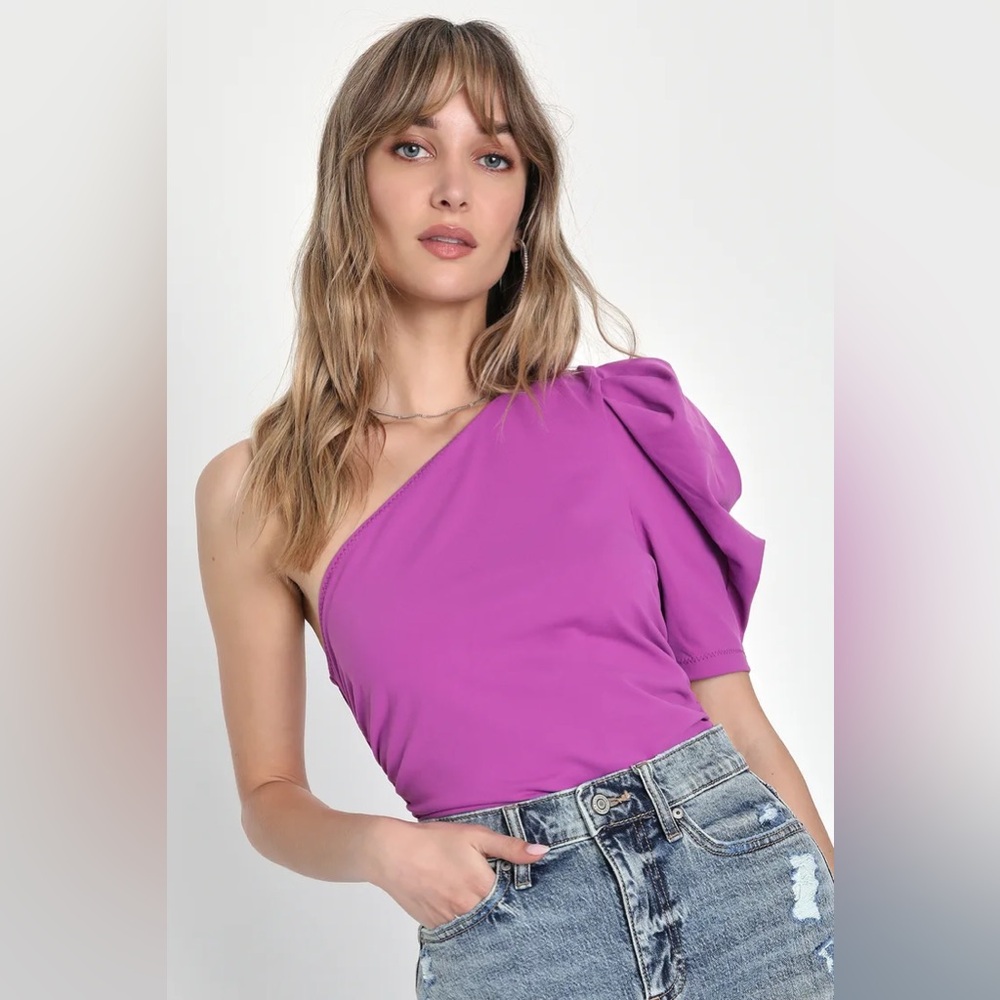 Free People Somethin Bout You Bodysuit Top Purple NWT Sz S - $68